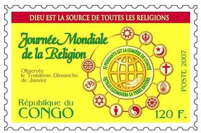 Weltreligionstag Briefmarke aus Kongo